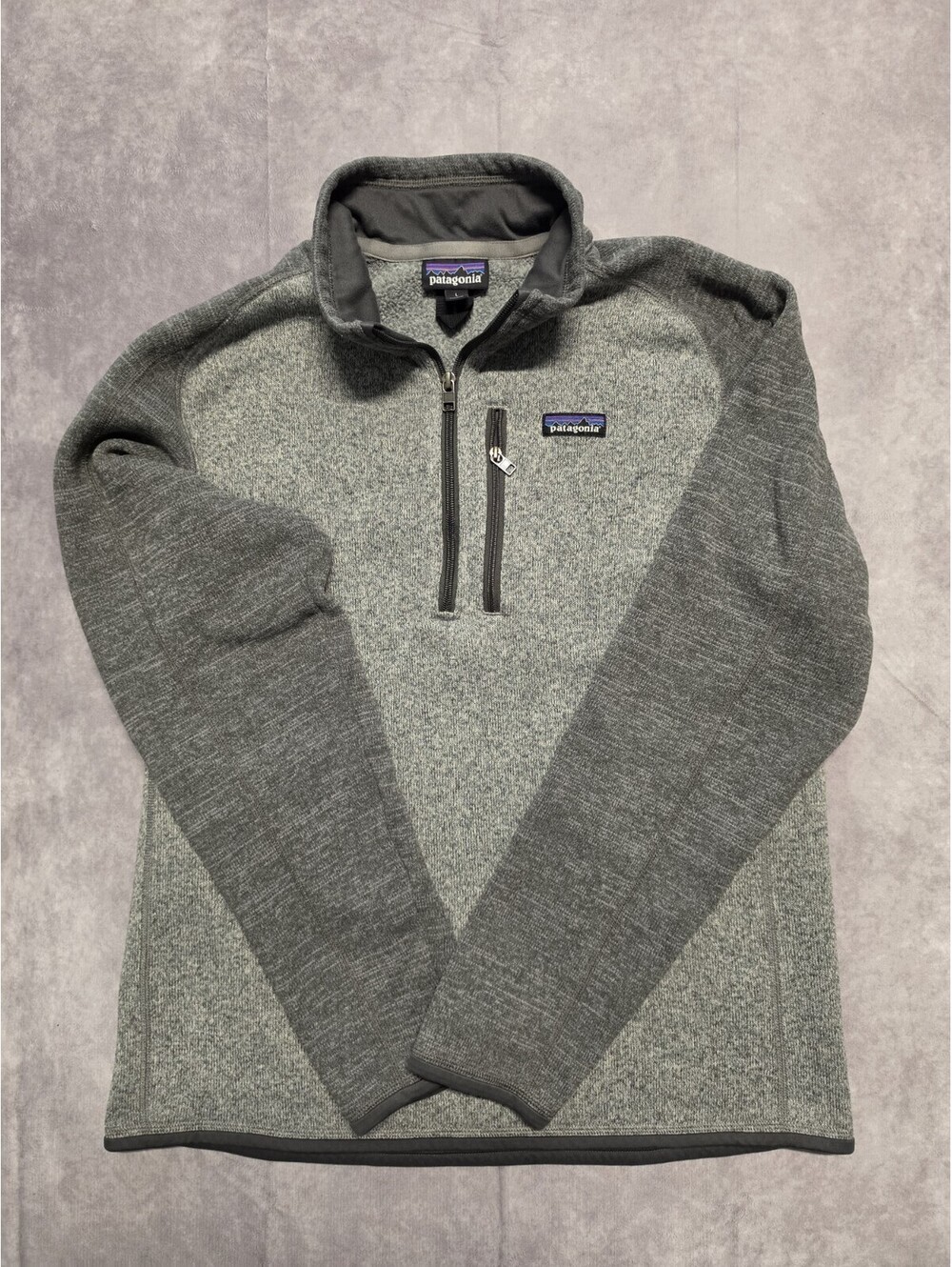 Patagonia Men's Large Better Sweater 1/4 Zip Fleece Pullover Gray Warm Outdoor